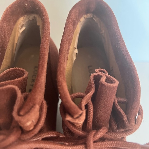 Lucky Brand Ysabel Rust Suede Wedge Boots in size 8 - Picture 4 of 9